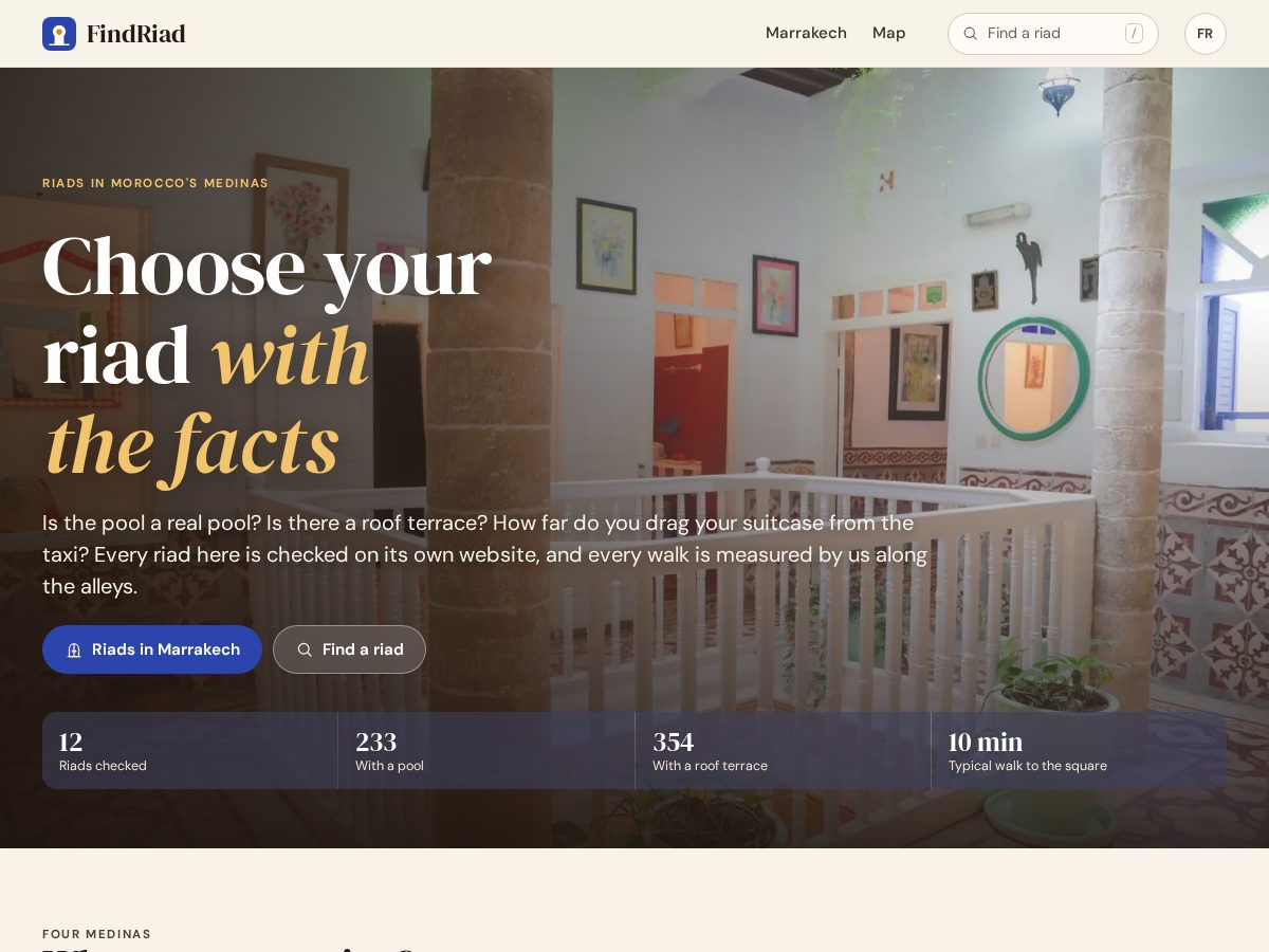 Landing-page snapshot of findriad.com
