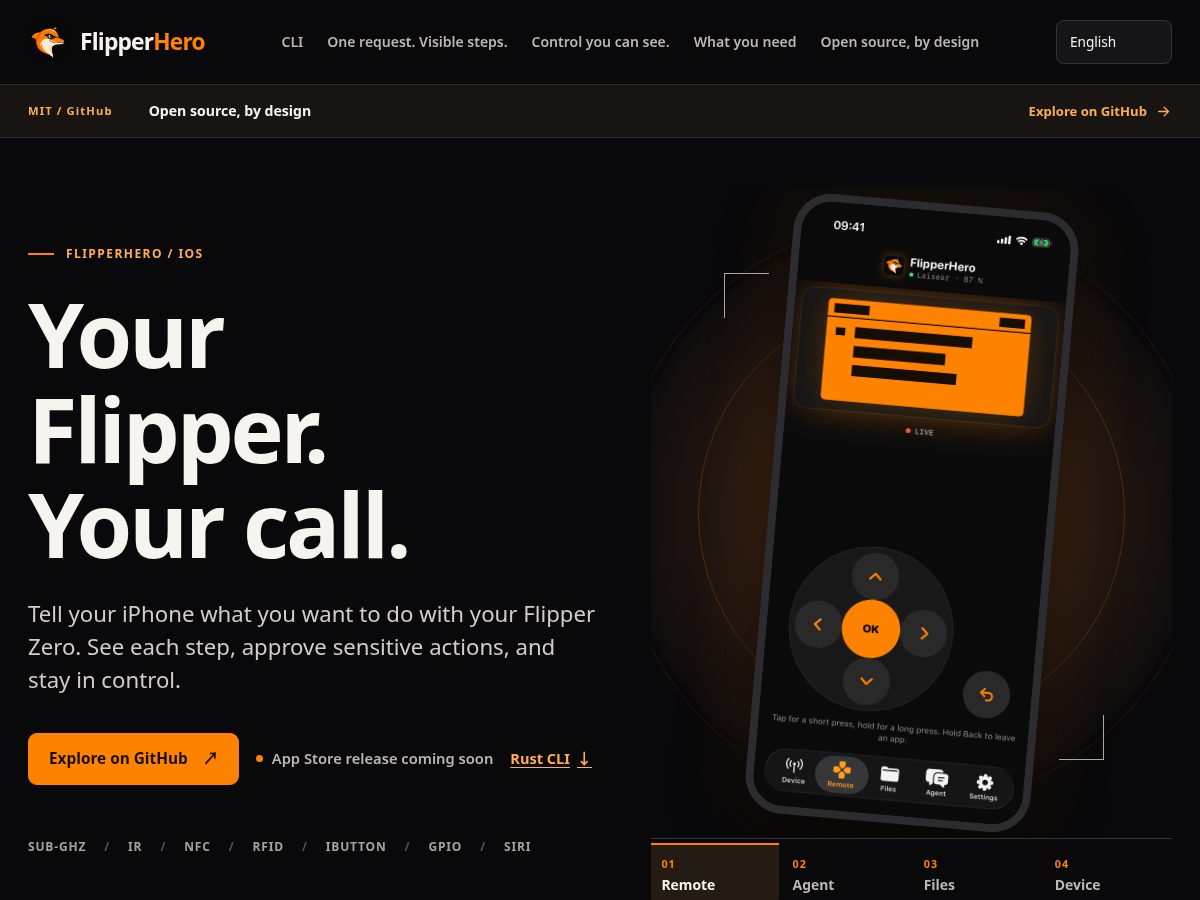 Landing-page snapshot of flipper-hero.net