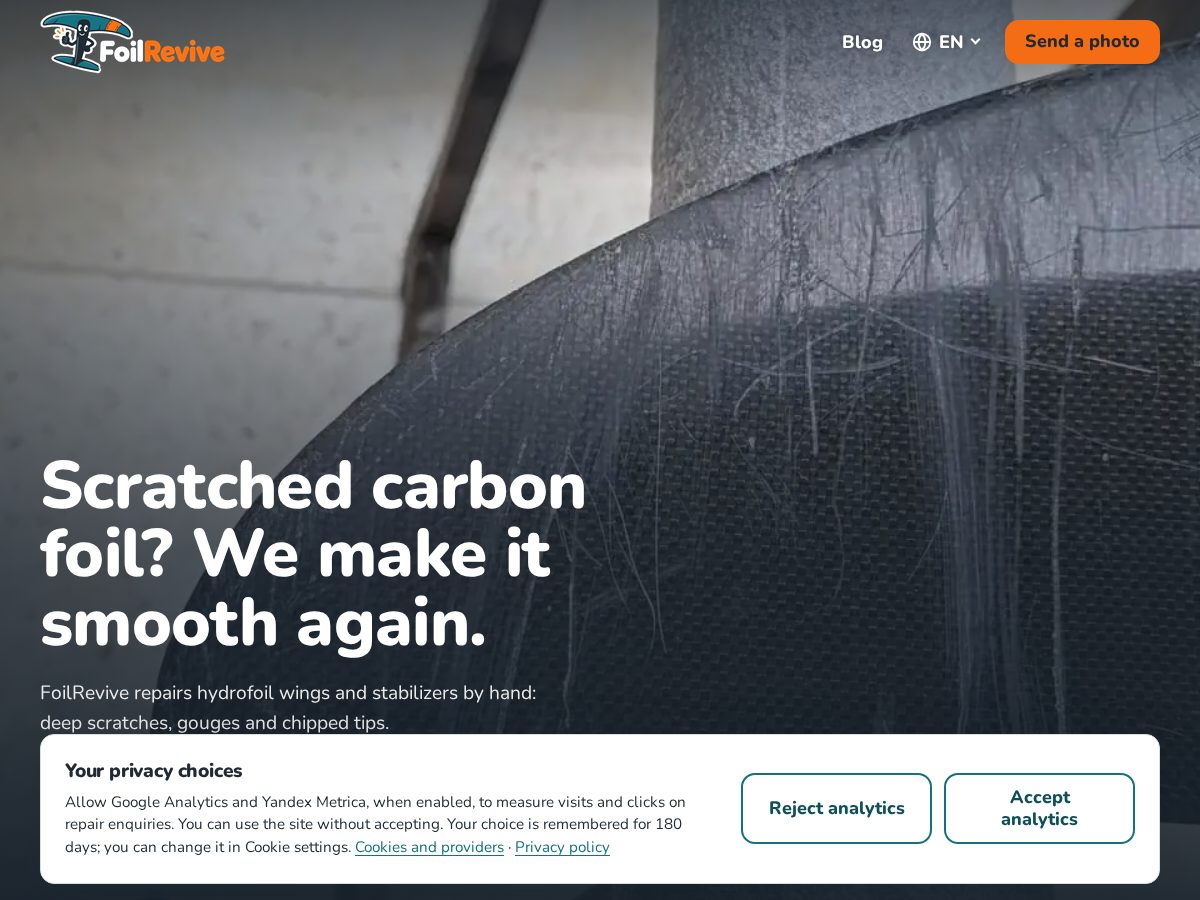 Landing-page snapshot of foilrevive.com