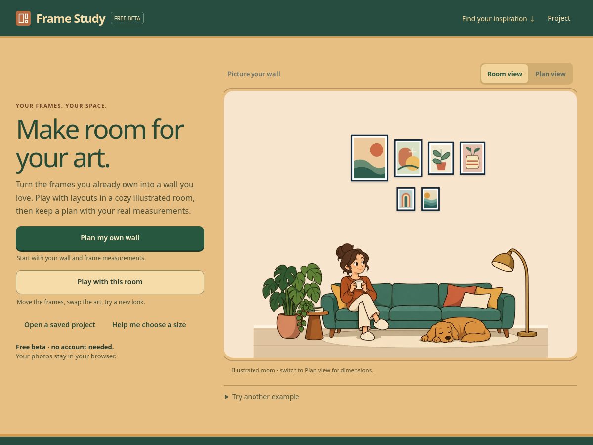 Landing-page snapshot of frame-study.com