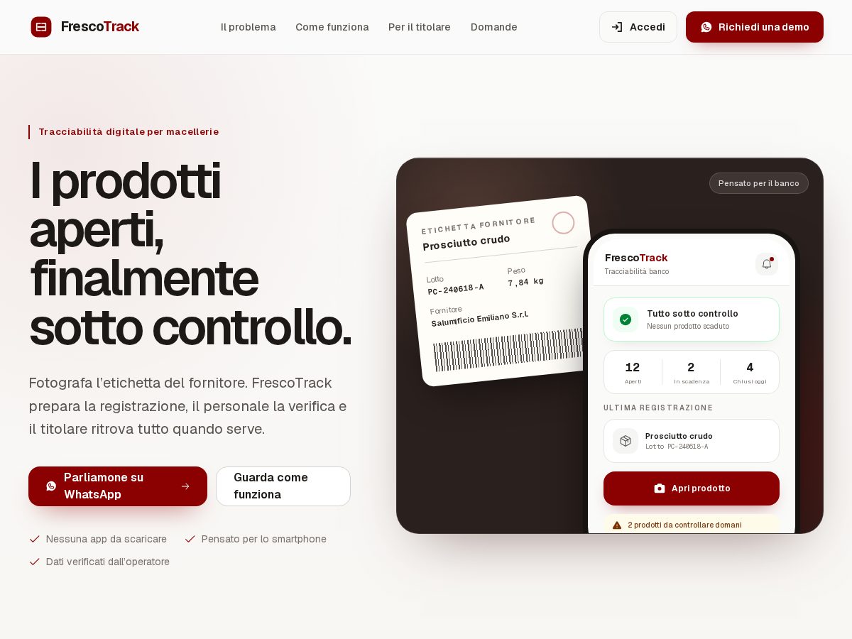 Landing-page snapshot of frescotrack.com