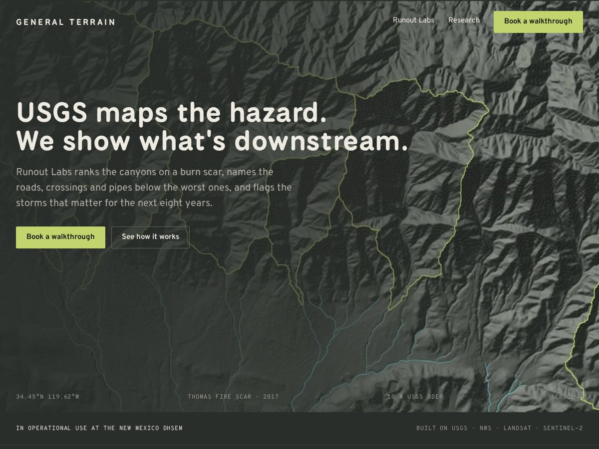Landing-page snapshot of generalterrain.com