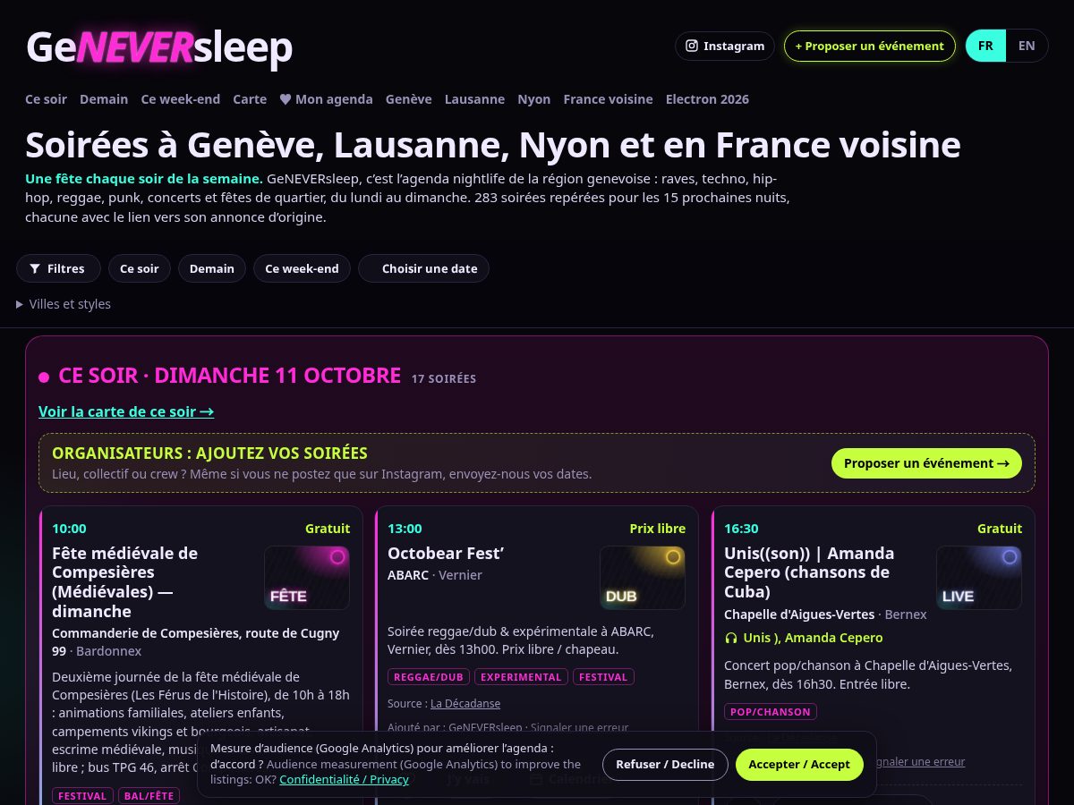 Landing-page snapshot of geneversleep.com