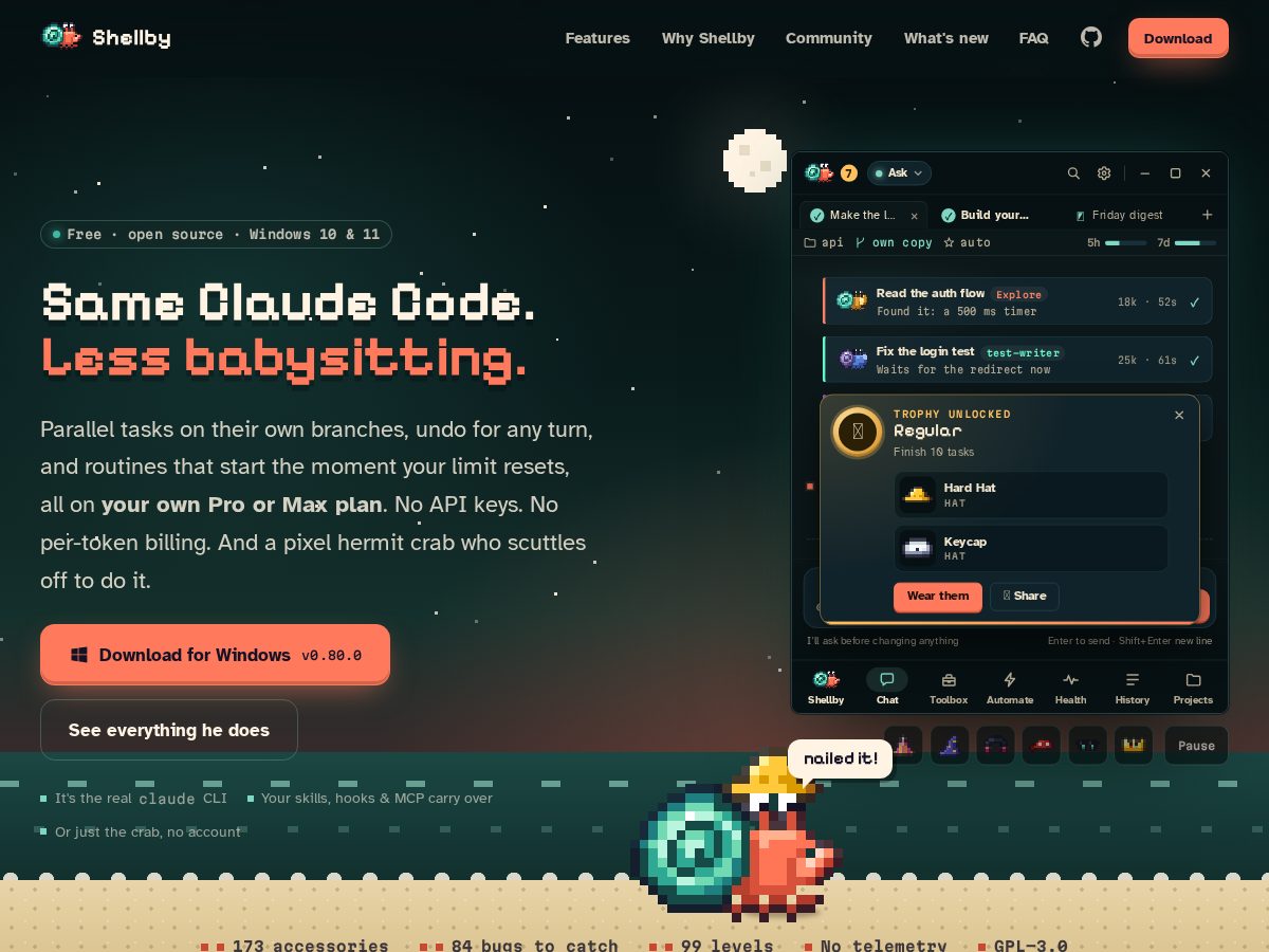 Landing-page snapshot of getshellby.com