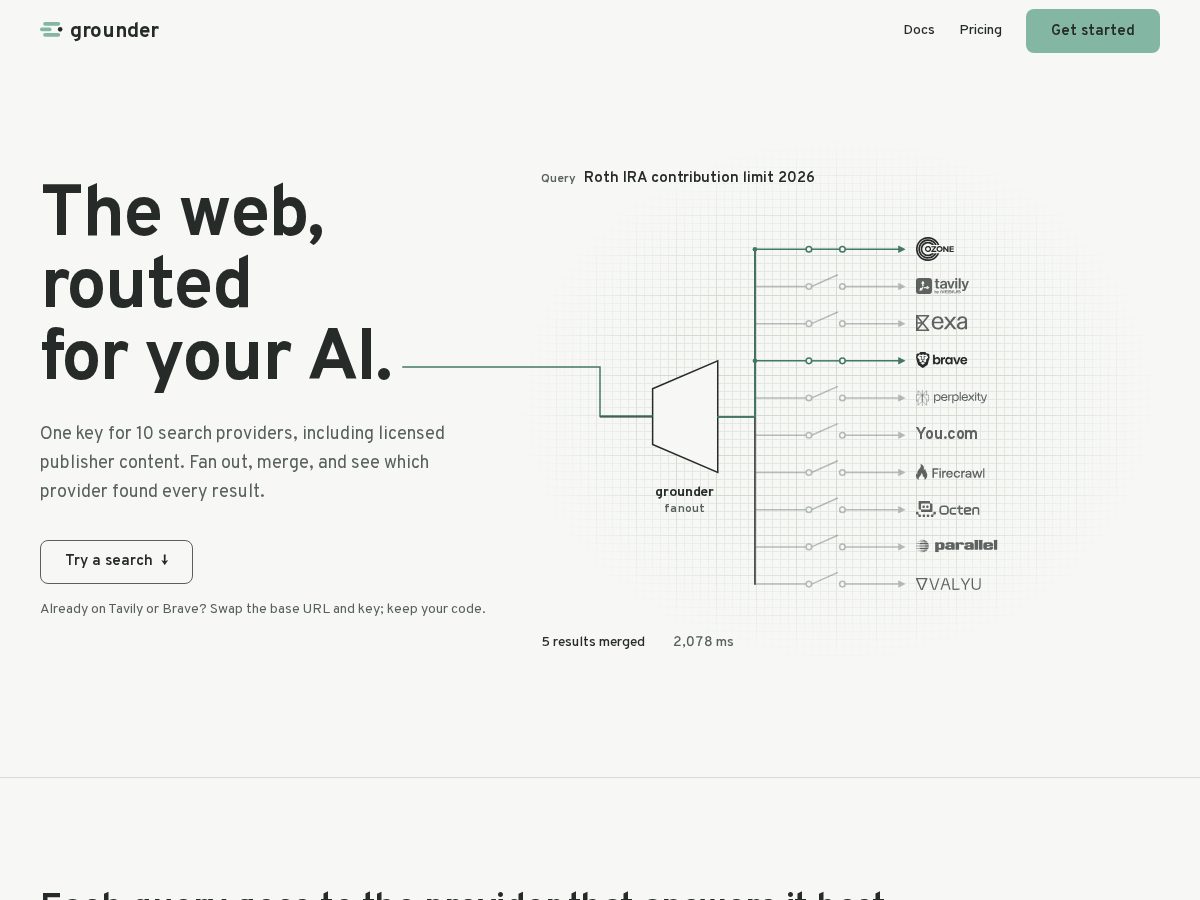 Landing-page snapshot of grounder.live