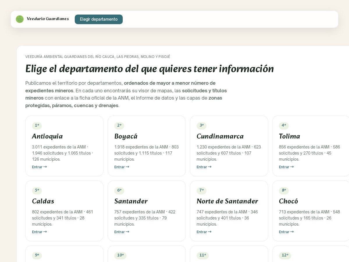 Landing-page snapshot of guardianesdelrio.org