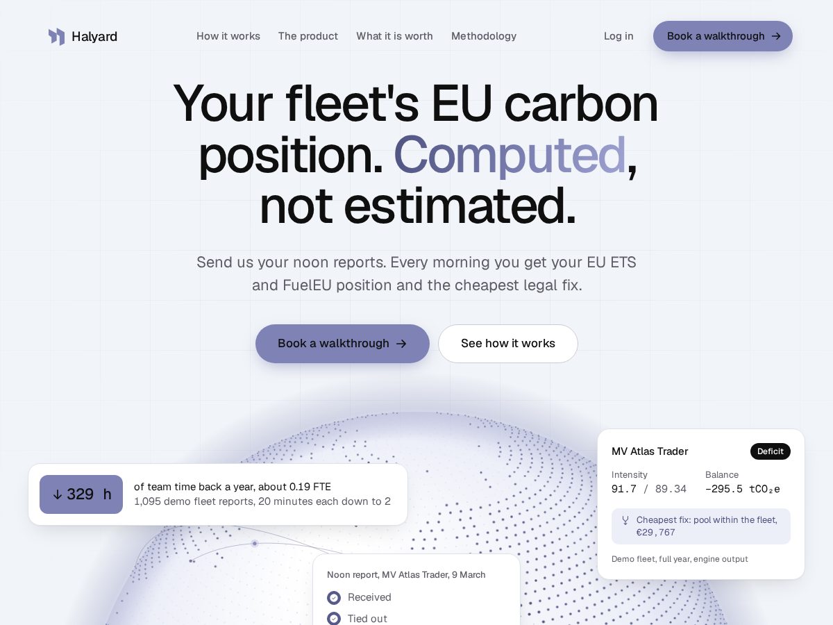 Landing-page snapshot of halyardsystems.com