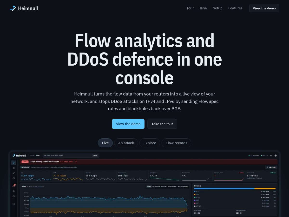 Landing-page snapshot of heimnull.com