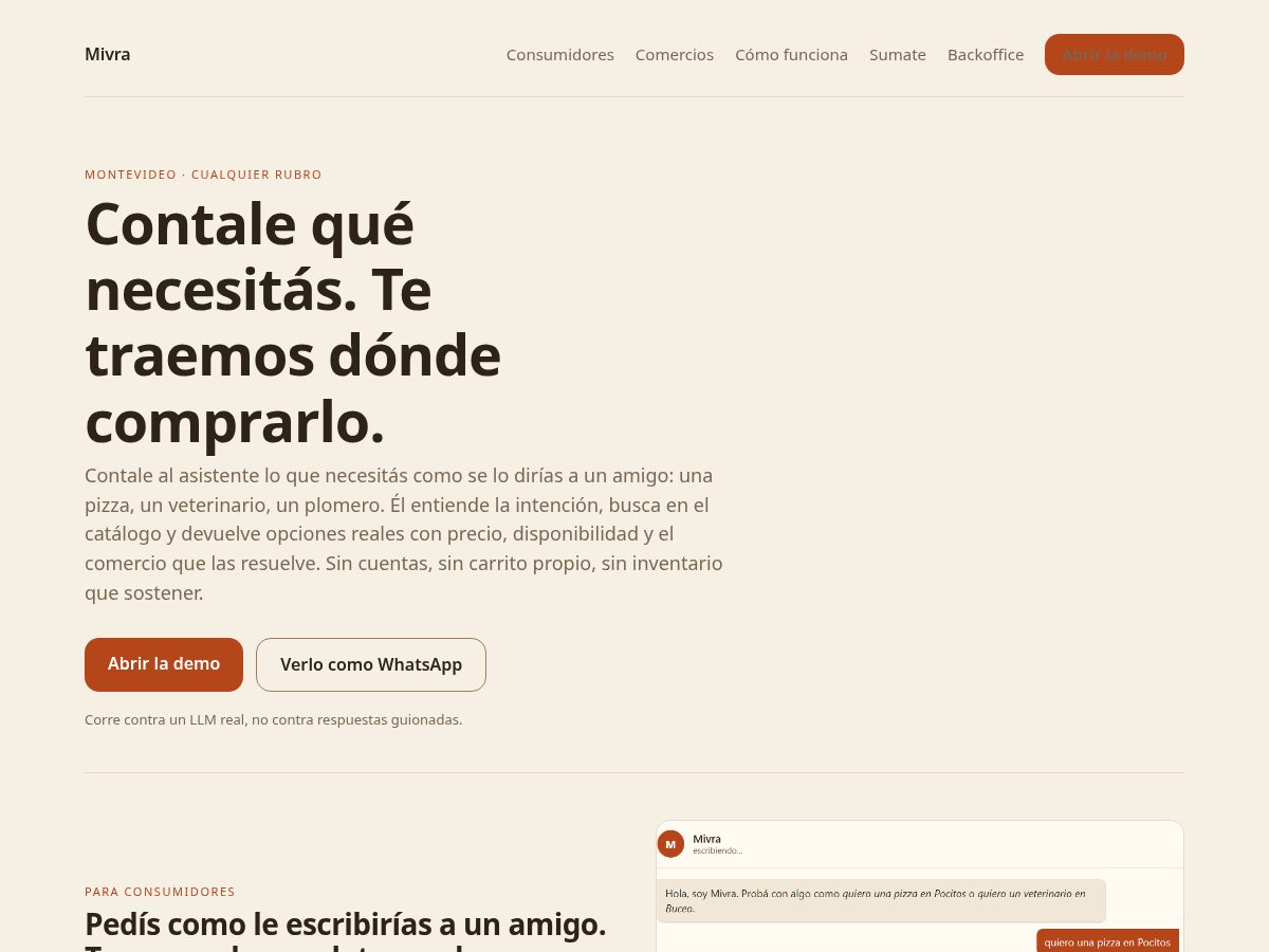 Landing-page snapshot of heymivra.com