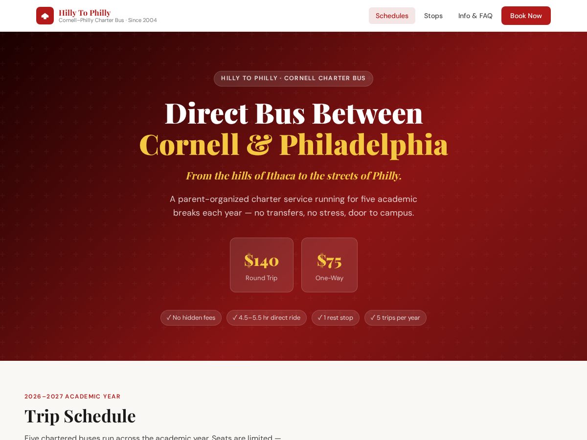 Landing-page snapshot of hillytophilly.com