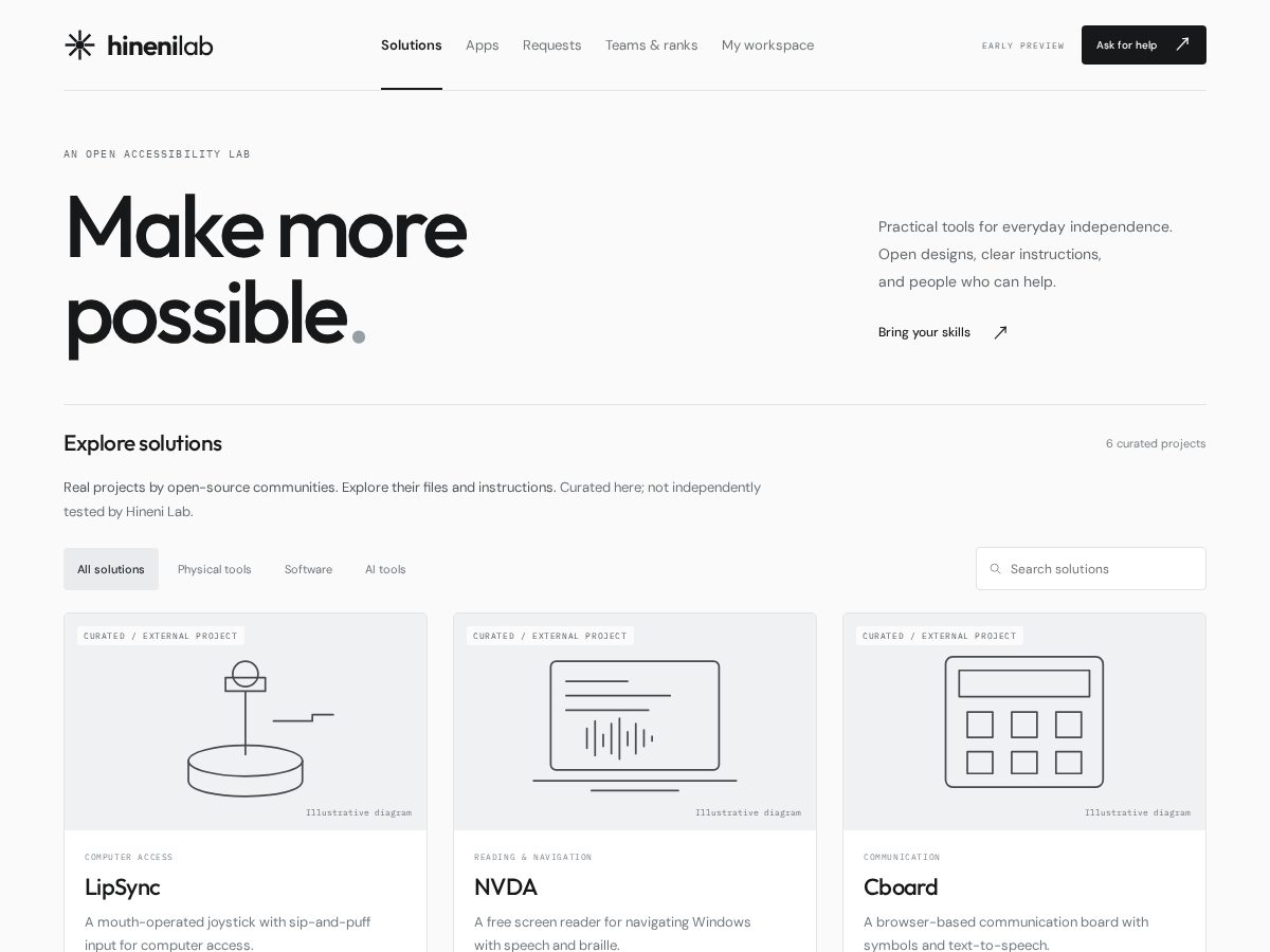 Landing-page snapshot of hinenilab.org