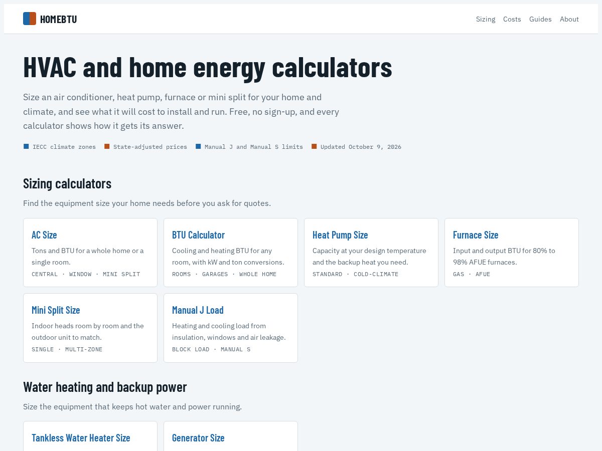 Landing-page snapshot of homebtu.com