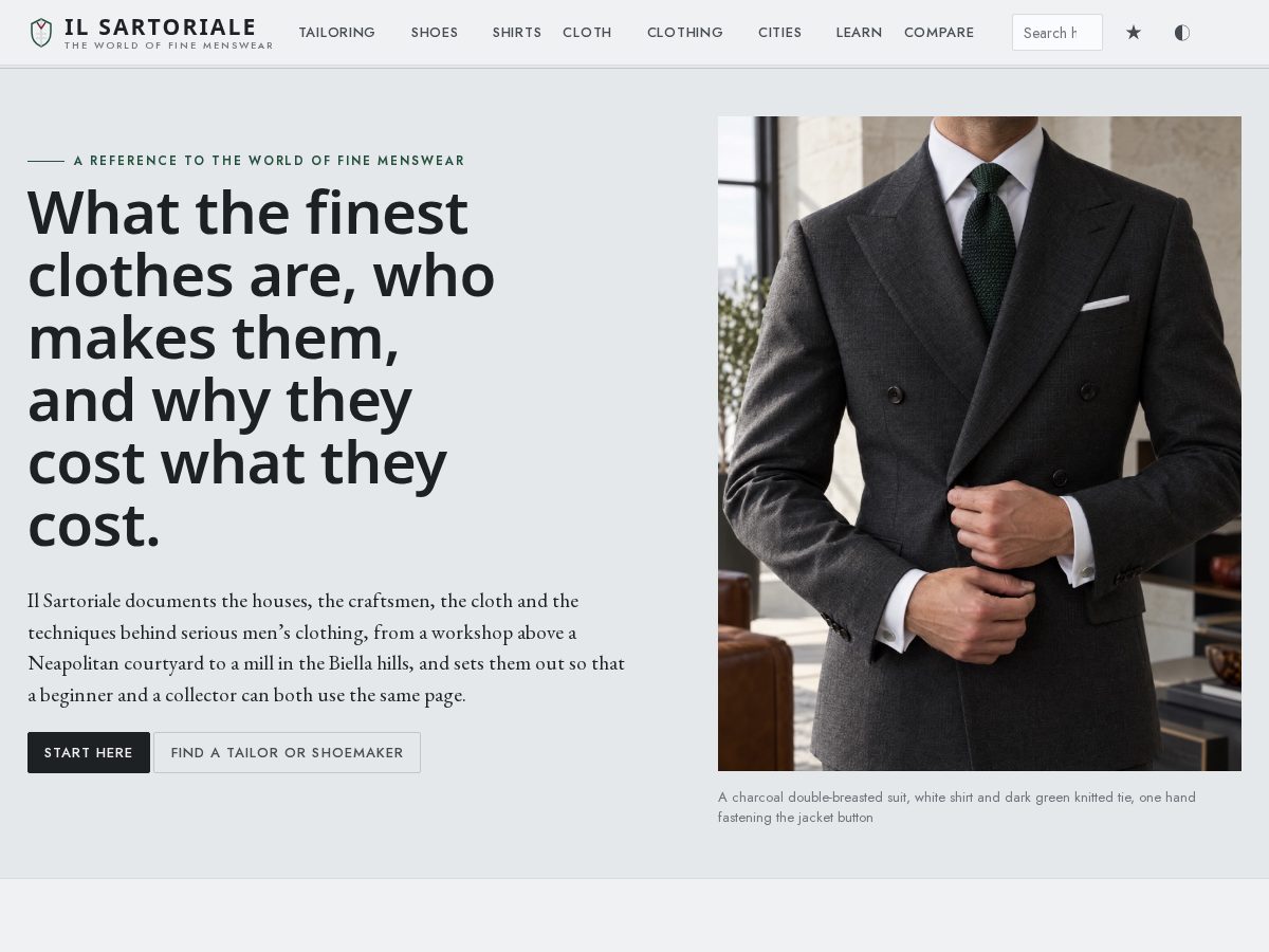 Landing-page snapshot of ilsartoriale.com