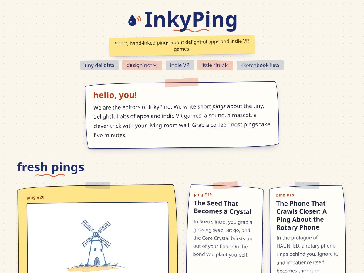 Landing-page snapshot of inkyping.com