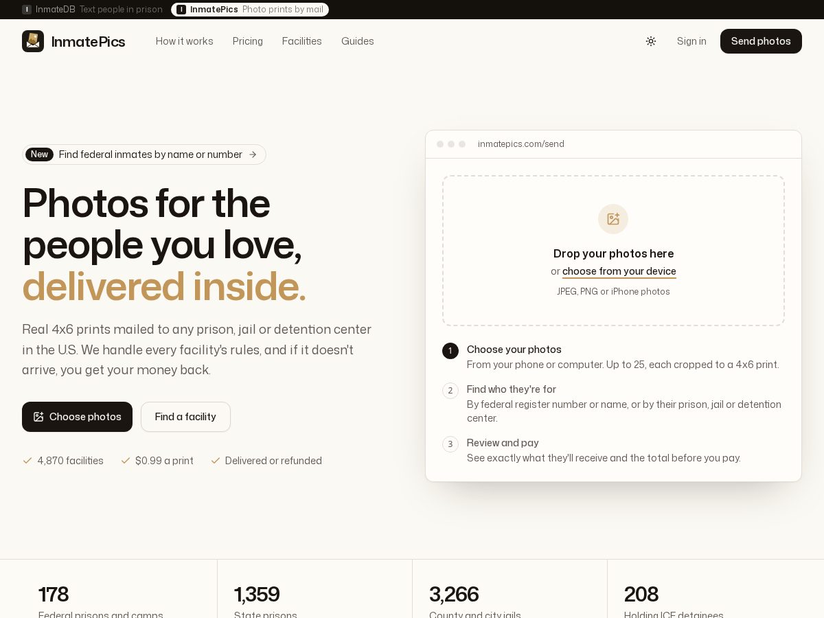 Landing-page snapshot of inmatepics.com