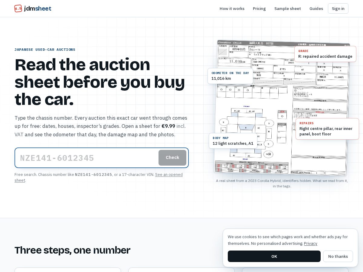 Landing-page snapshot of jdmsheet.com