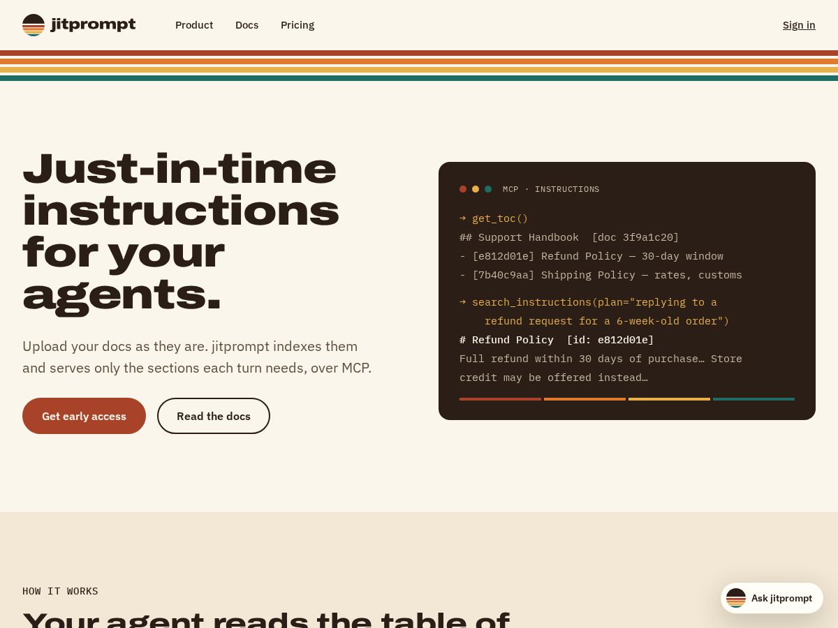 Landing-page snapshot of jitprompt.com