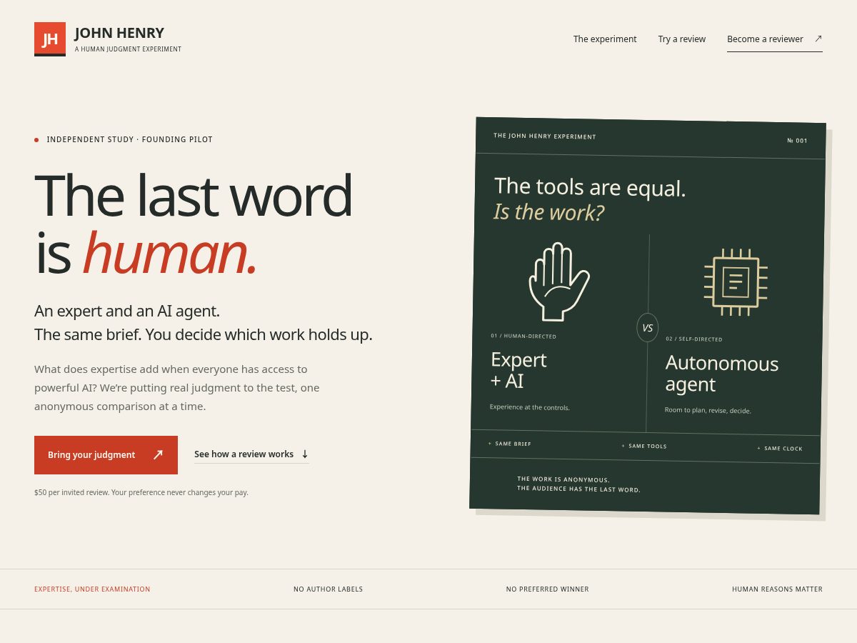 Landing-page snapshot of johnhenry.ink