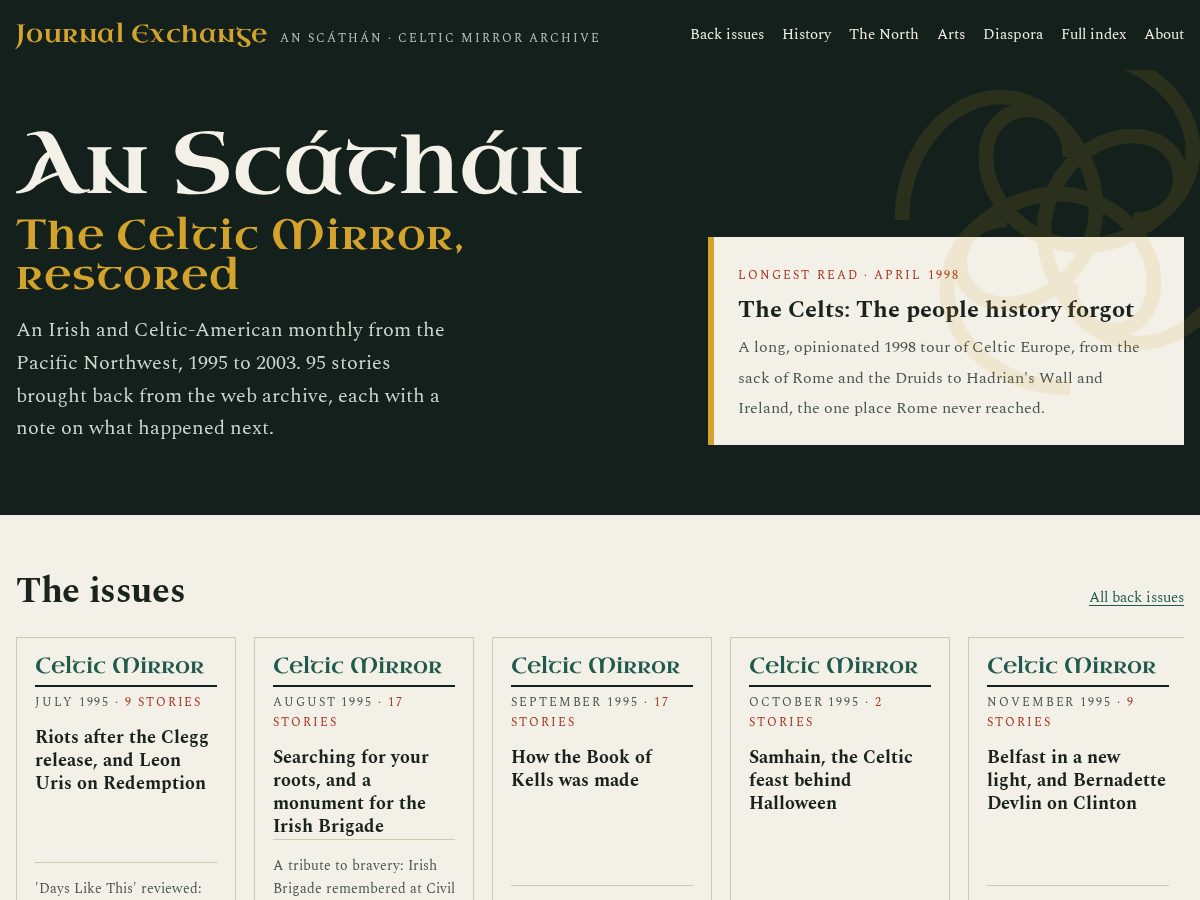 Landing-page snapshot of journalexchange.net