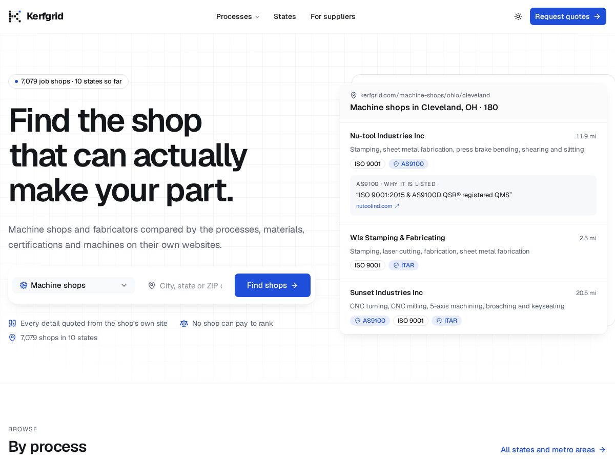 Landing-page snapshot of kerfgrid.com