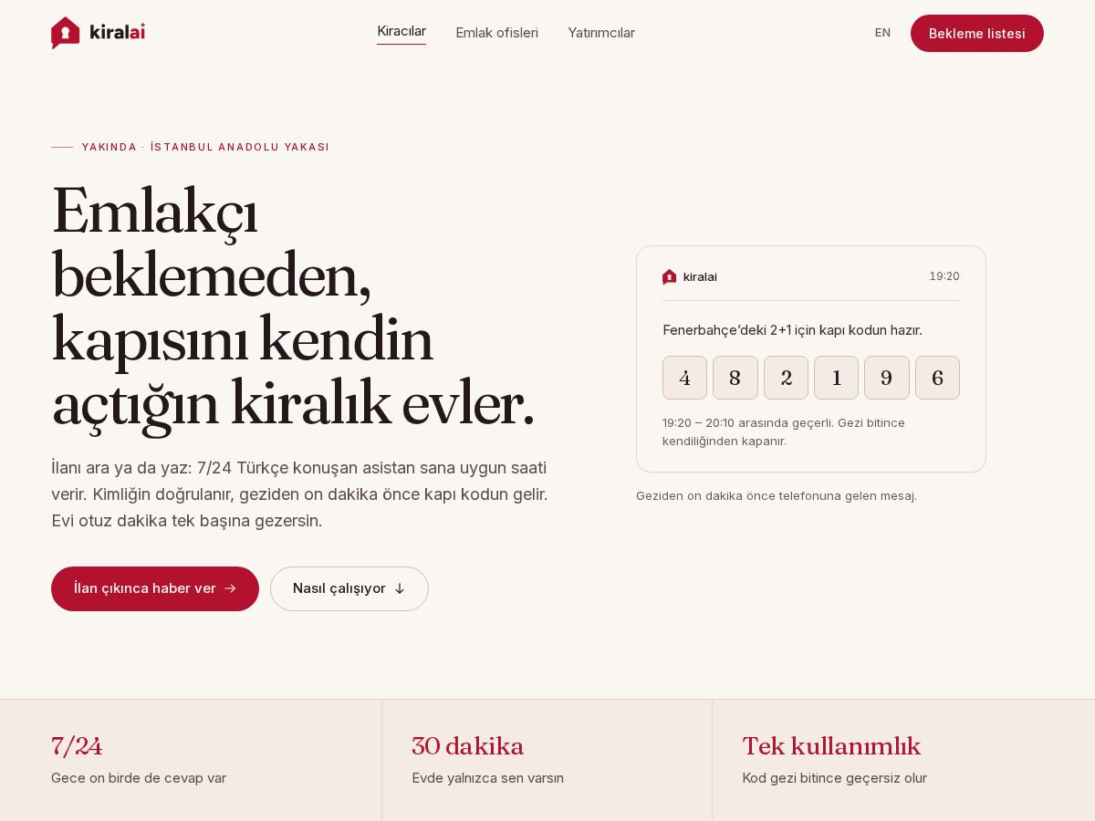 Landing-page snapshot of kiralai.com