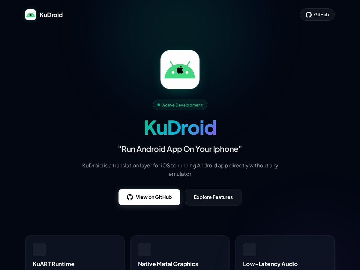 Landing-page snapshot of kudroid.tech