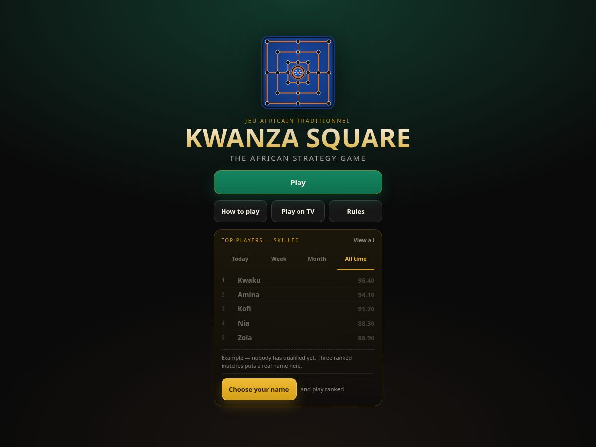 Landing-page snapshot of kwanzasquare.com