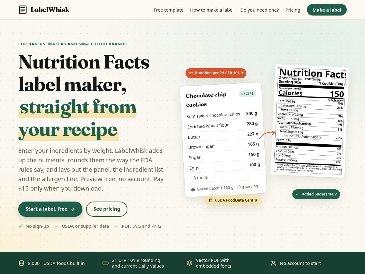 Landing-page snapshot of labelwhisk.com