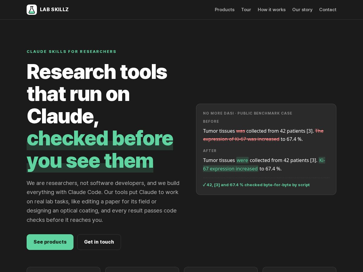Landing-page snapshot of labskillz.com