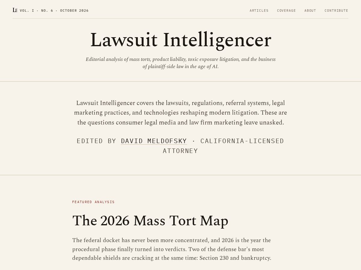Landing-page snapshot of lawintelligencer.com