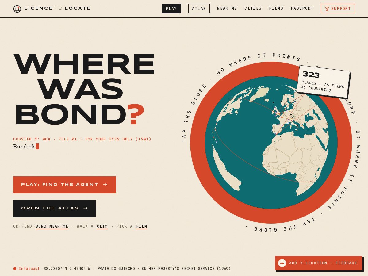 Landing-page snapshot of licencetolocate.com