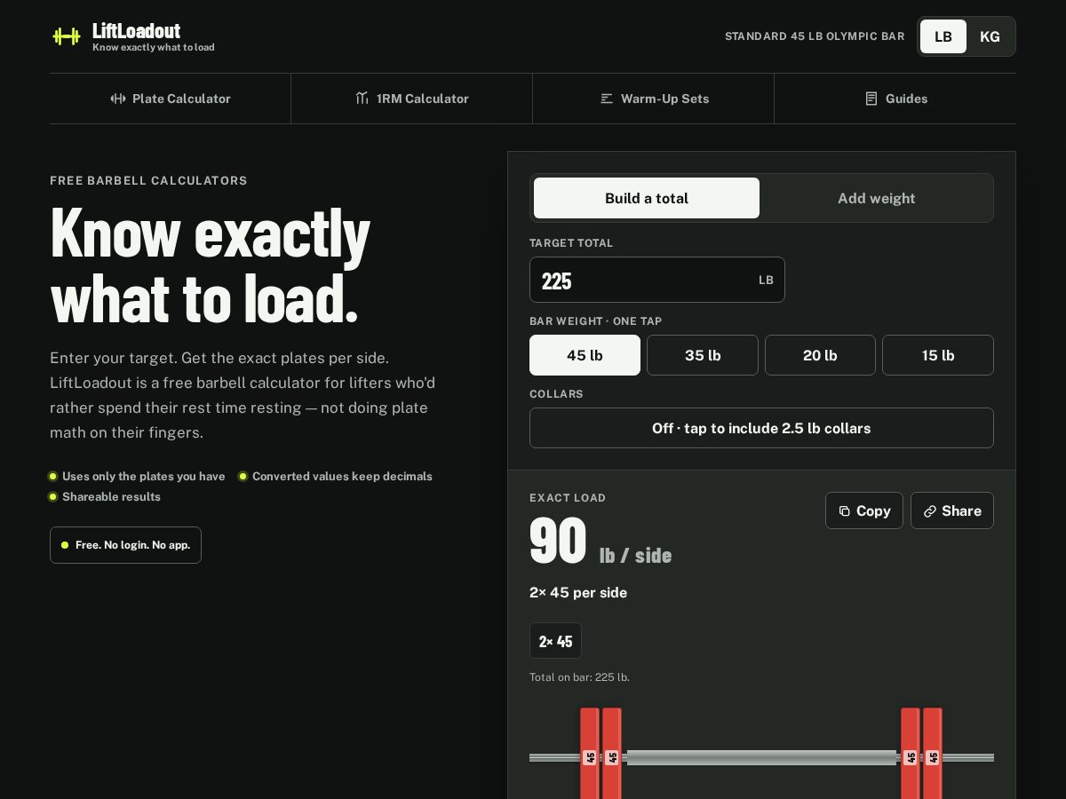 Landing-page snapshot of liftloadout.com