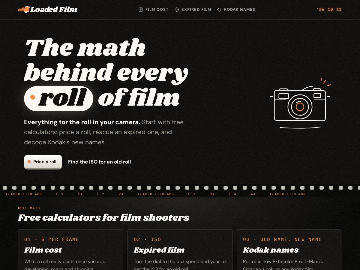 Landing-page snapshot of loadedfilm.com