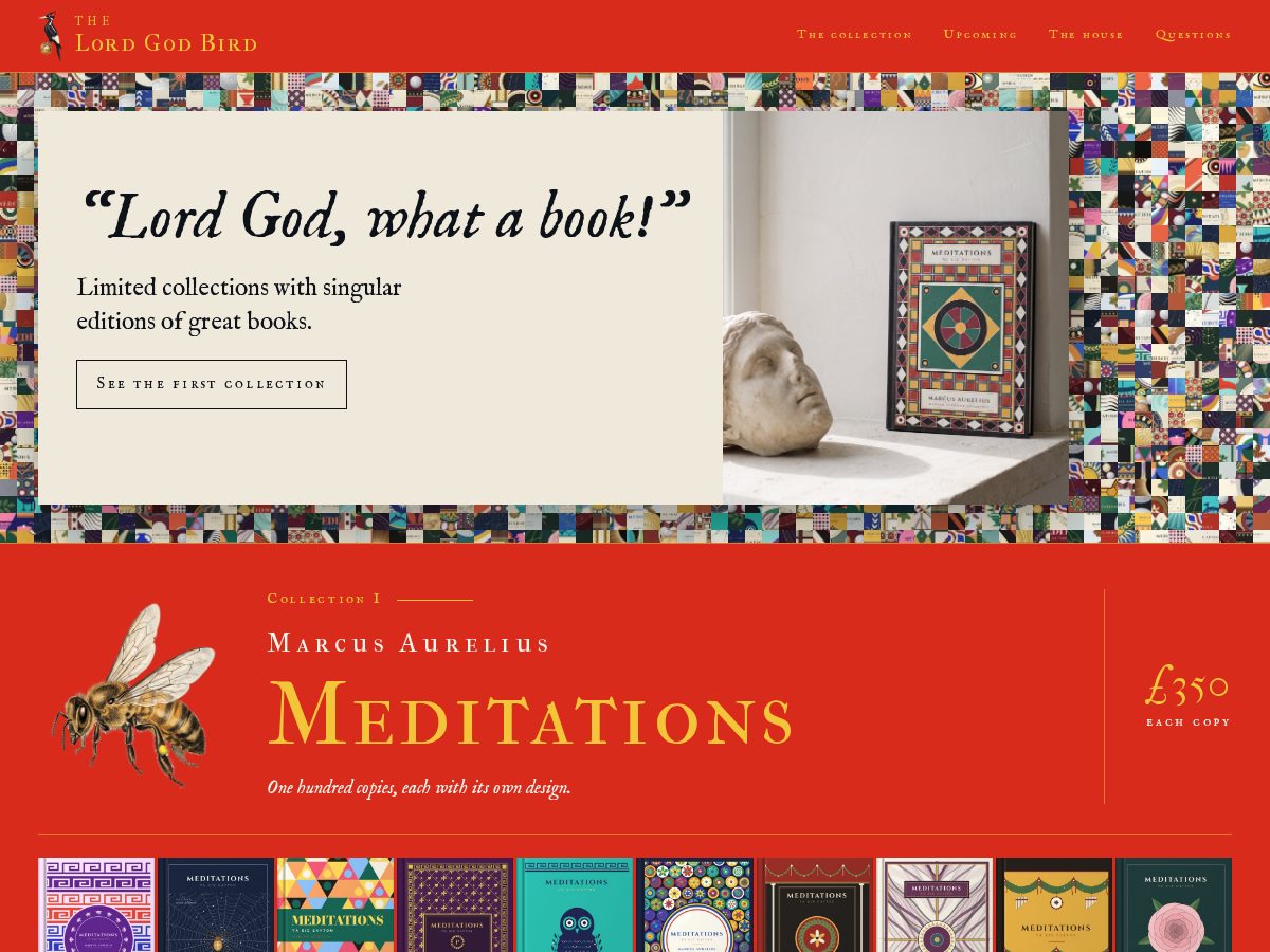 Landing-page snapshot of lordgodbird.com