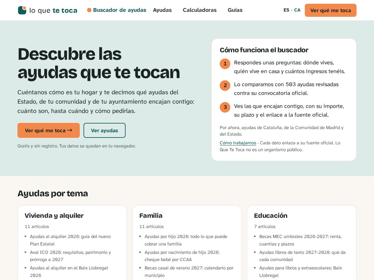 Landing-page snapshot of lotetoca.com