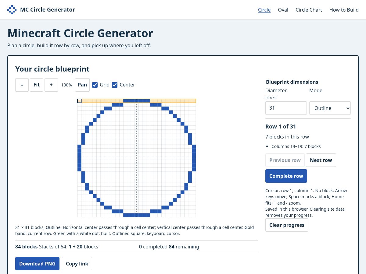 Landing-page snapshot of mccircletool.com