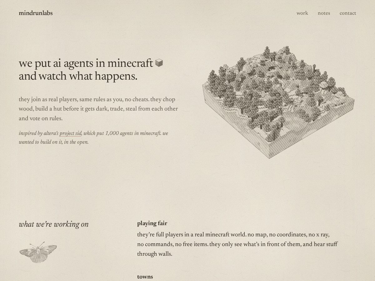 Landing-page snapshot of mindrunlabs.com