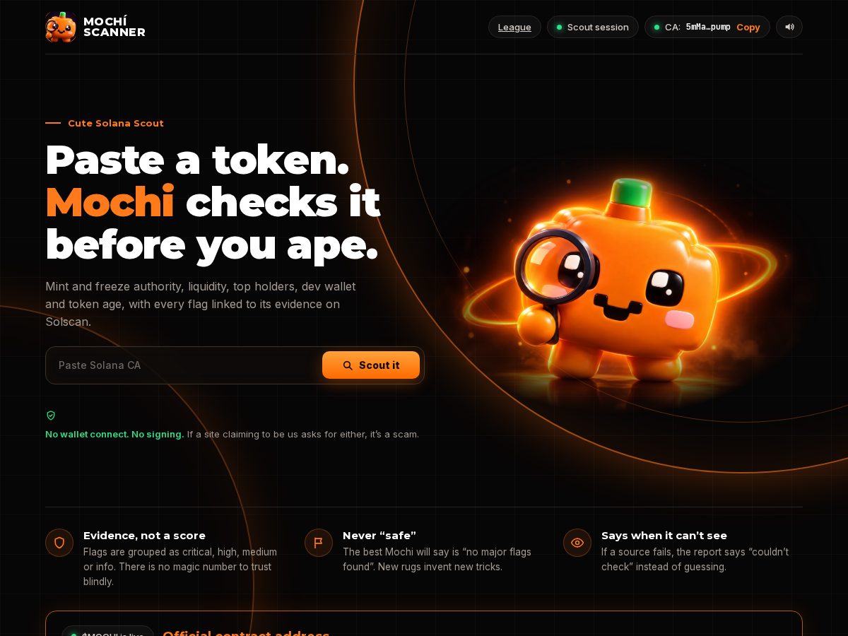 Landing-page snapshot of mocchiscanner.online