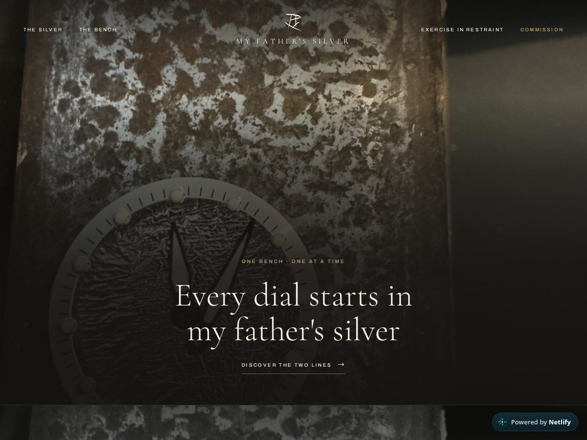 Landing-page snapshot of myfatherssilver.com