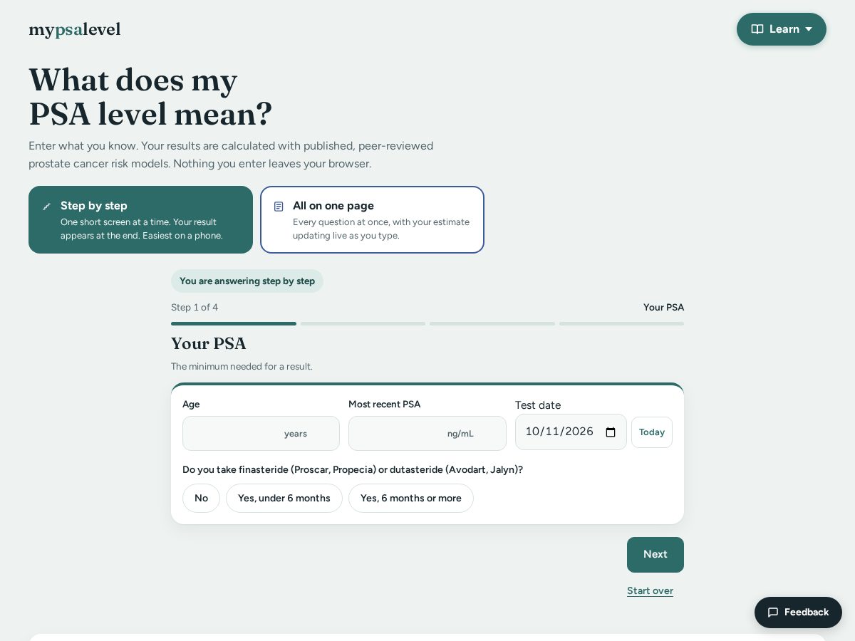 Landing-page snapshot of mypsalevel.com
