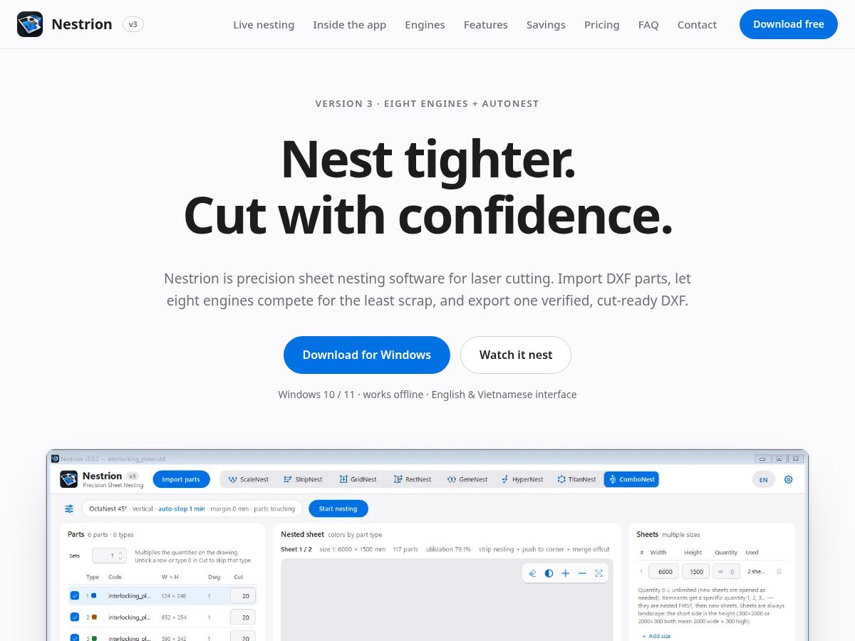 Landing-page snapshot of nestrion.net