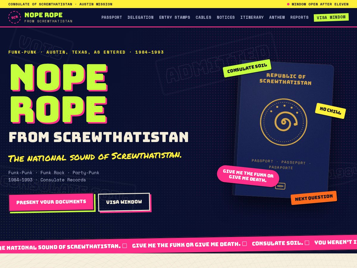 Landing-page snapshot of noperopefromscrewthatistan.com