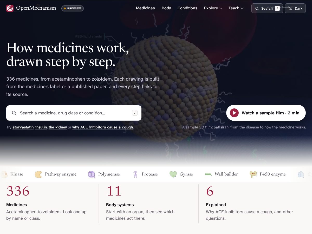 Landing-page snapshot of openmechanism.com