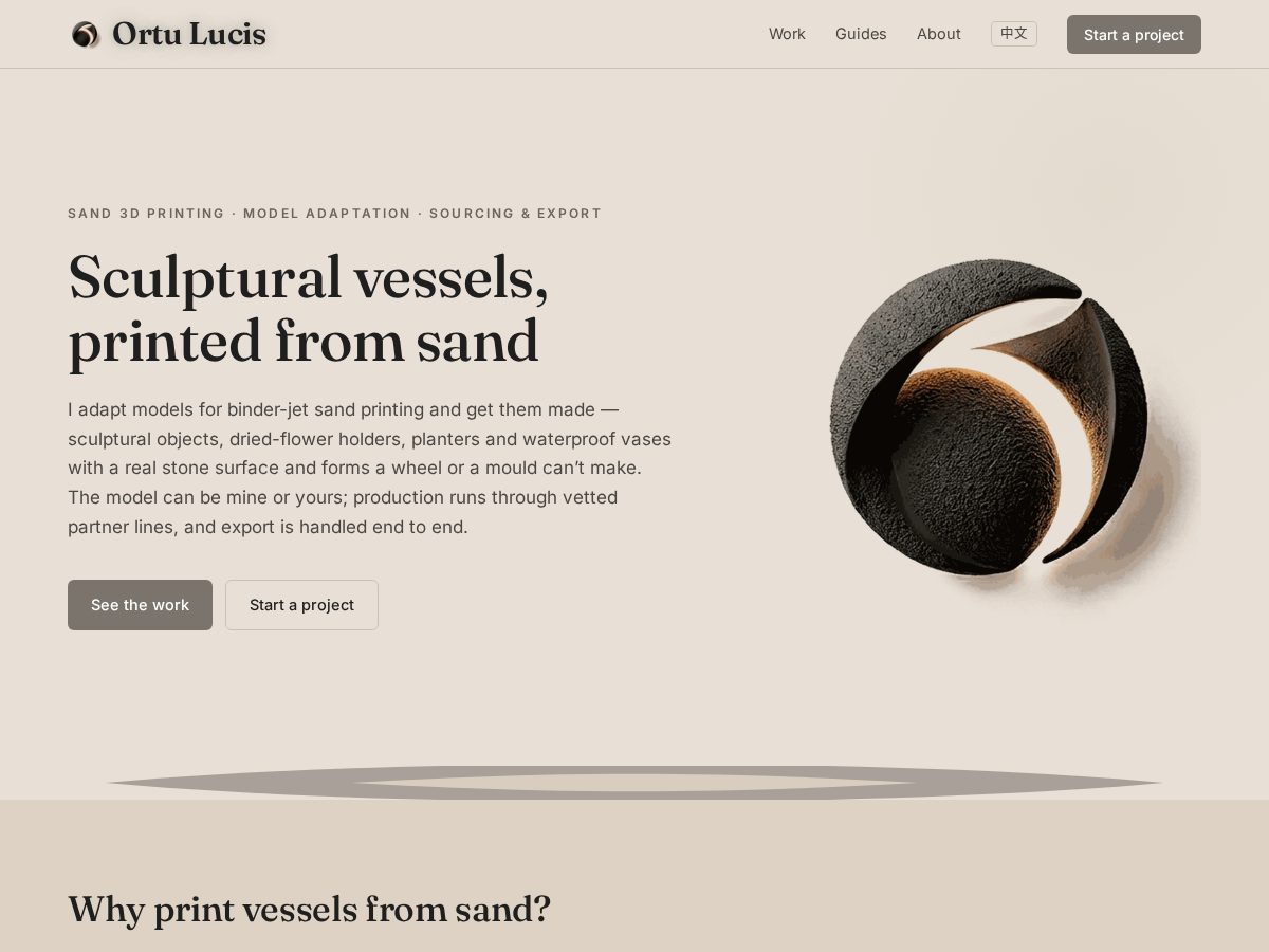 Landing-page snapshot of ortulucis.com