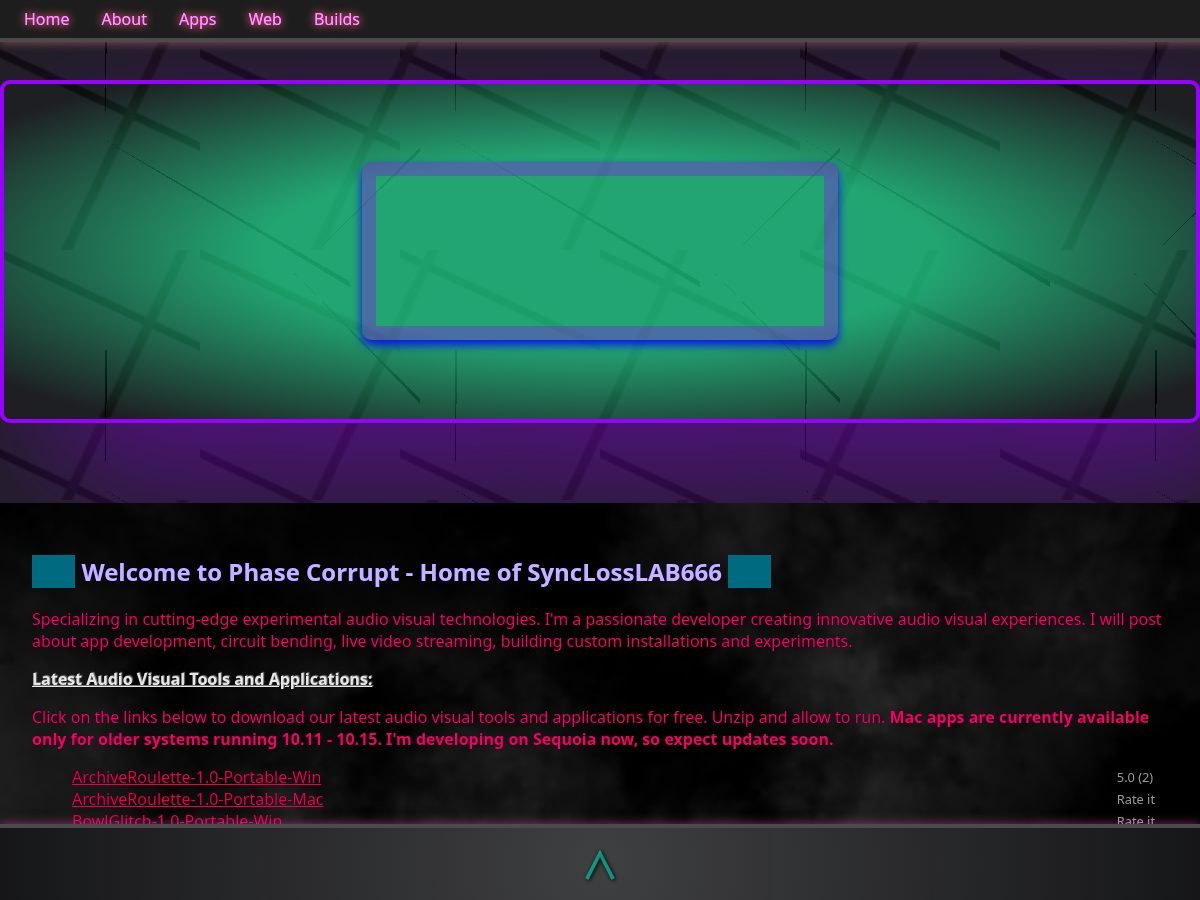Landing-page snapshot of phasecorrupt.com