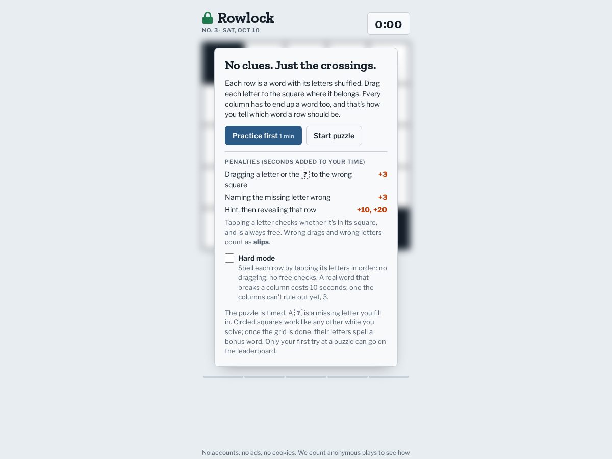 Landing-page snapshot of playrowlock.com