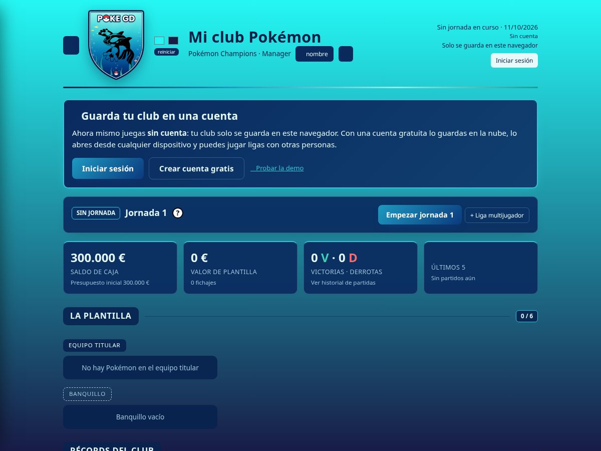 Landing-page snapshot of poke-liga.com