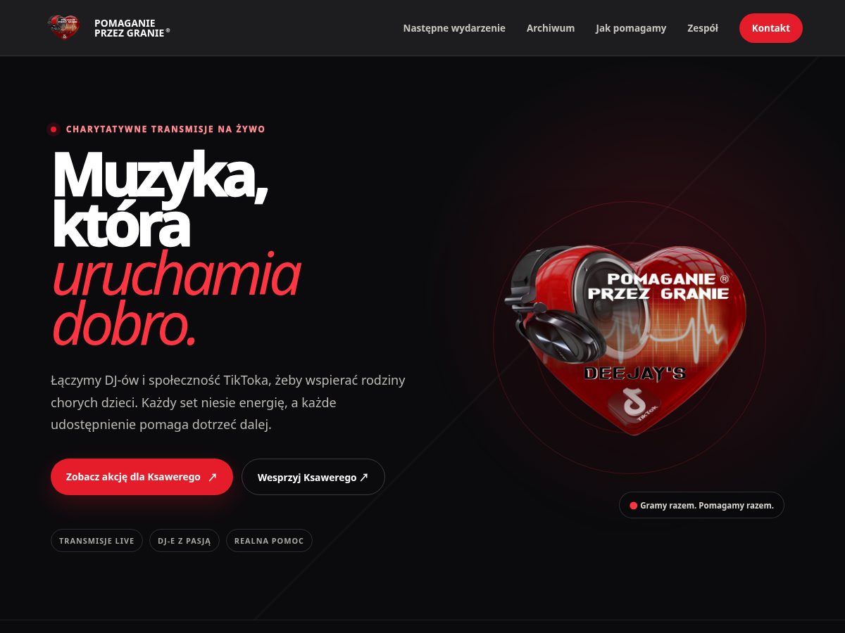 Landing-page snapshot of pomaganieprzezgranie.org