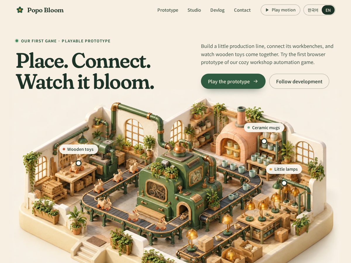 Landing-page snapshot of popobloom.xyz