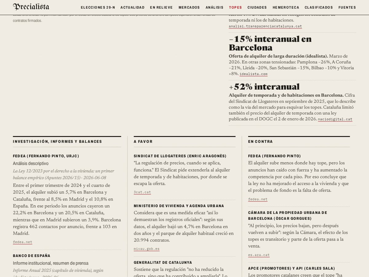 Landing-page snapshot of precialista.com